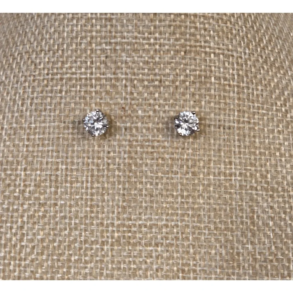 Sterling Silver 6mm CZ Stud‎ Earrings 925